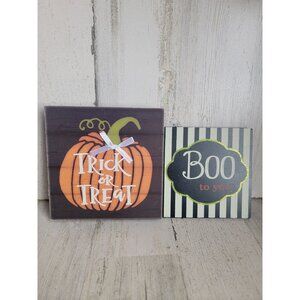 Halloween‎ wooden pumpkin boo sign set home decor